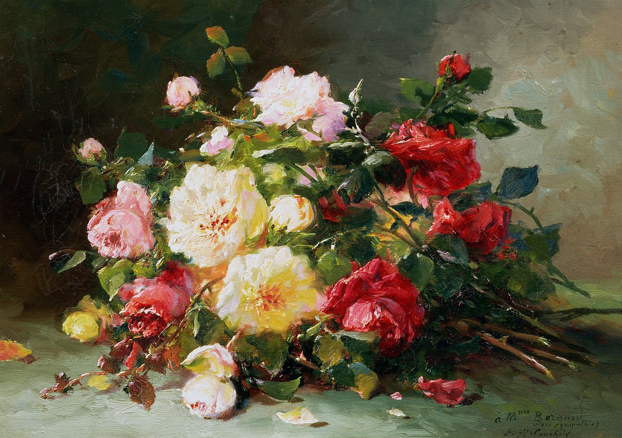 En buket roser af Eugene Henri Cauchois