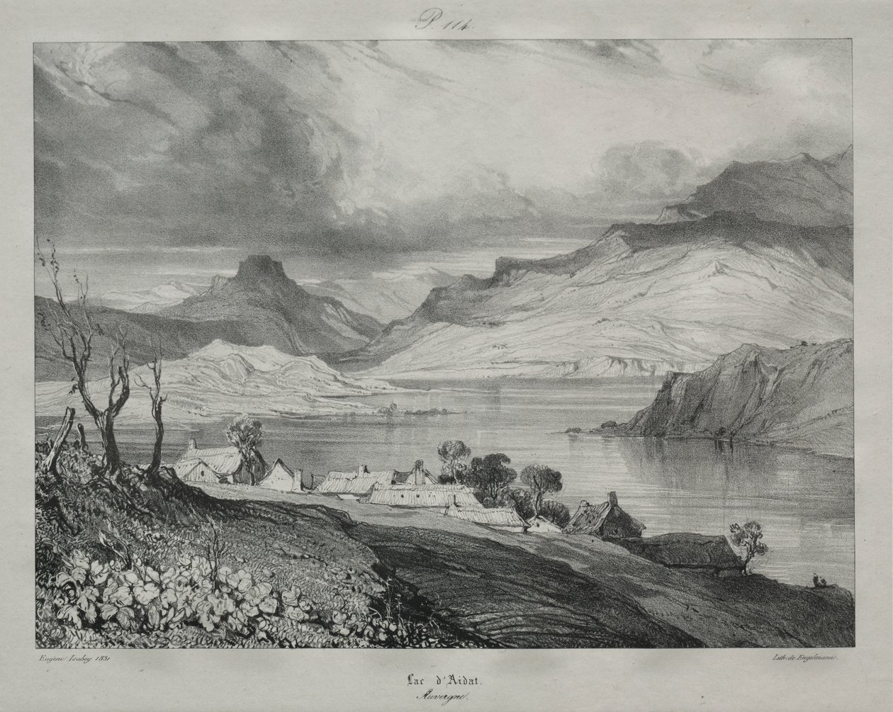 Auvergne: Lake Aidat, Auvergne af Eugene Isabey