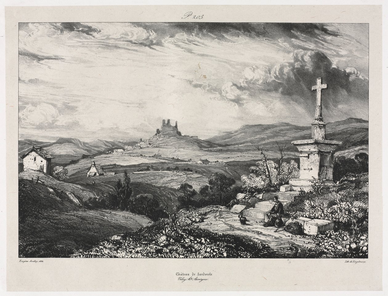 Larderole Castle, 1832. af Eugene Isabey