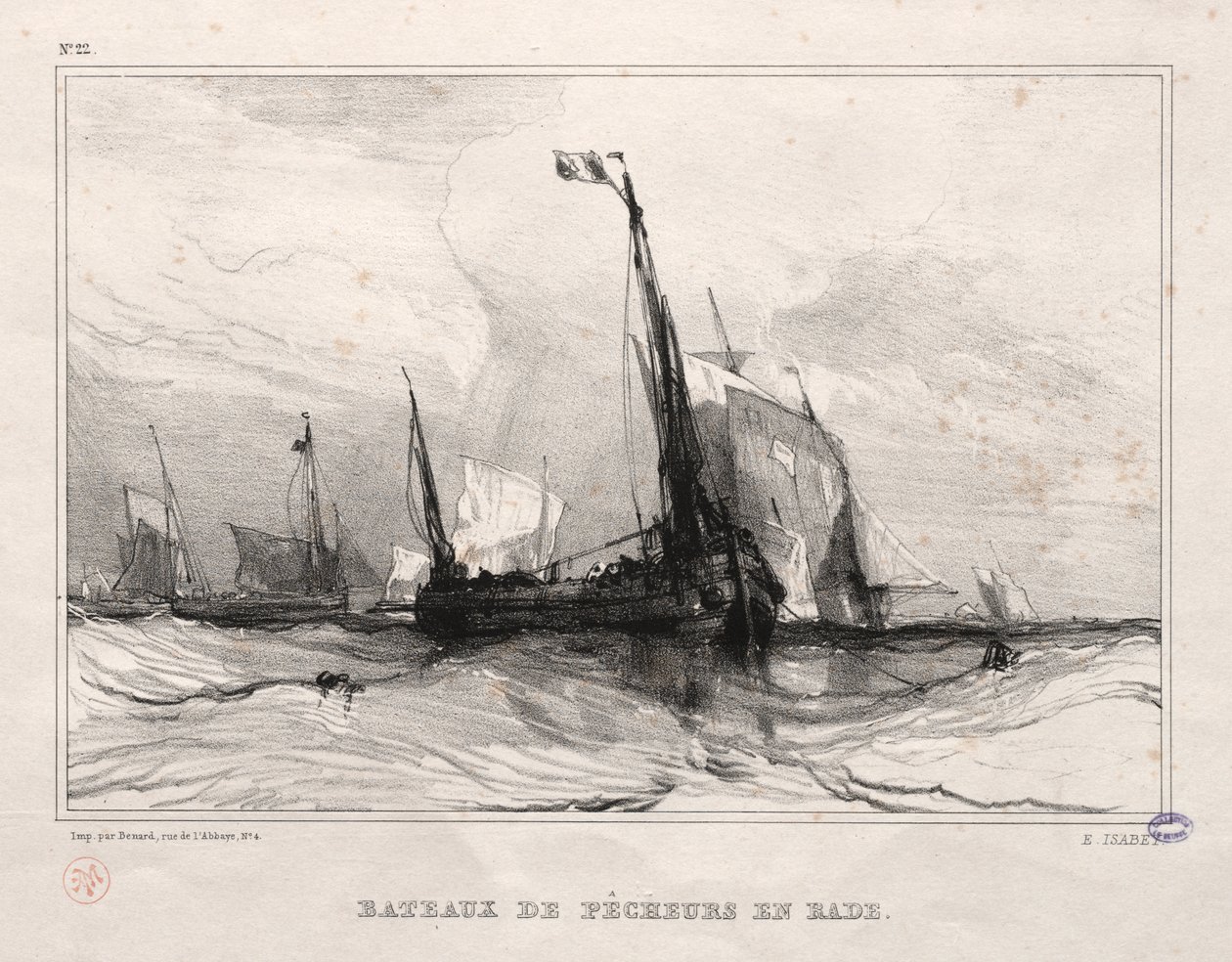 Fiskerbåde for anker af Eugene Isabey