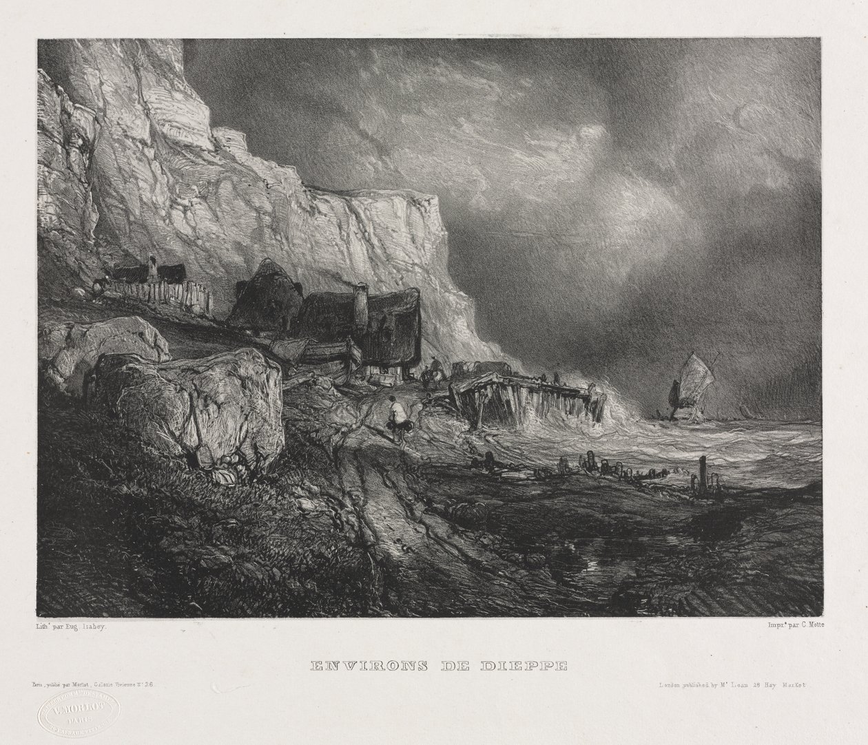 Seks marinesoldater, 1833. af Eugene Isabey