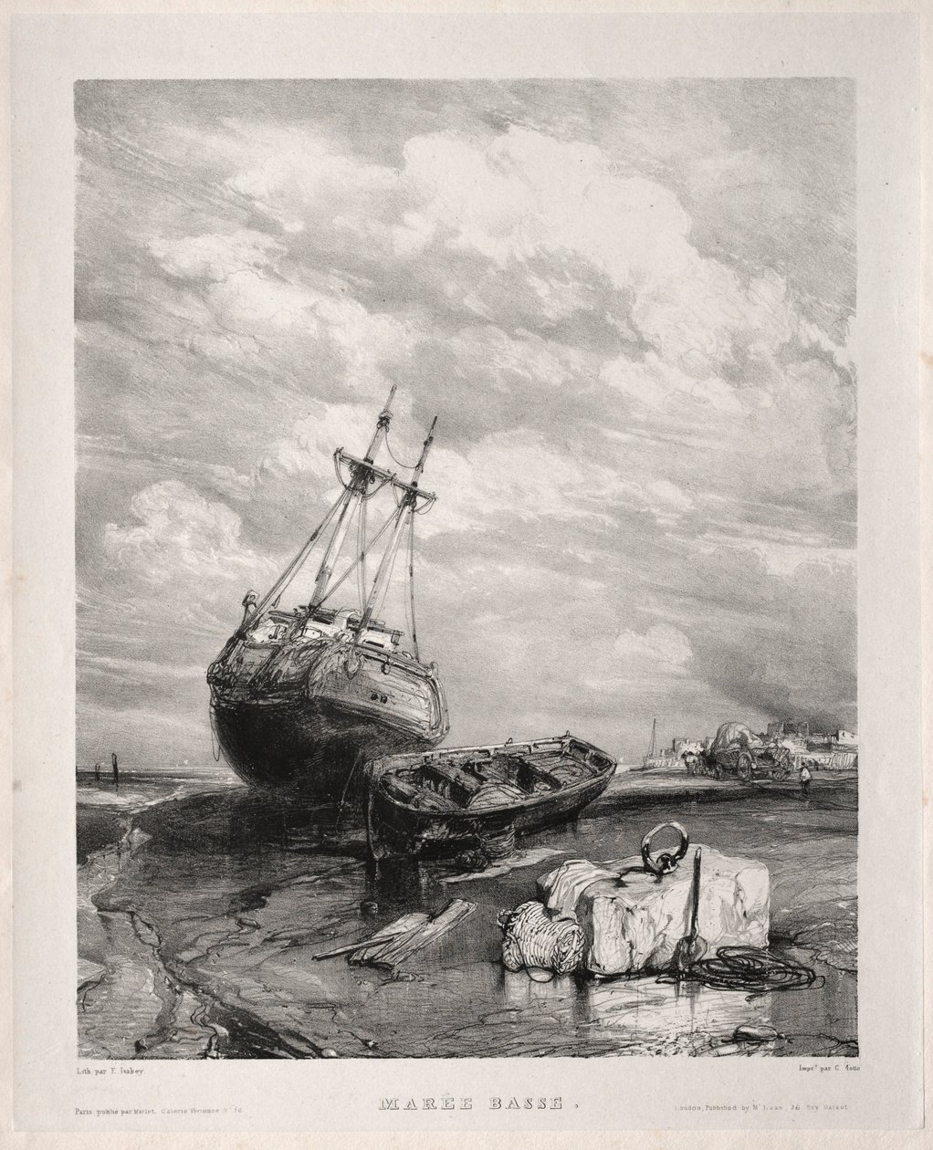 Seks marinesoldater: lavvande, 1833. af Eugene Isabey