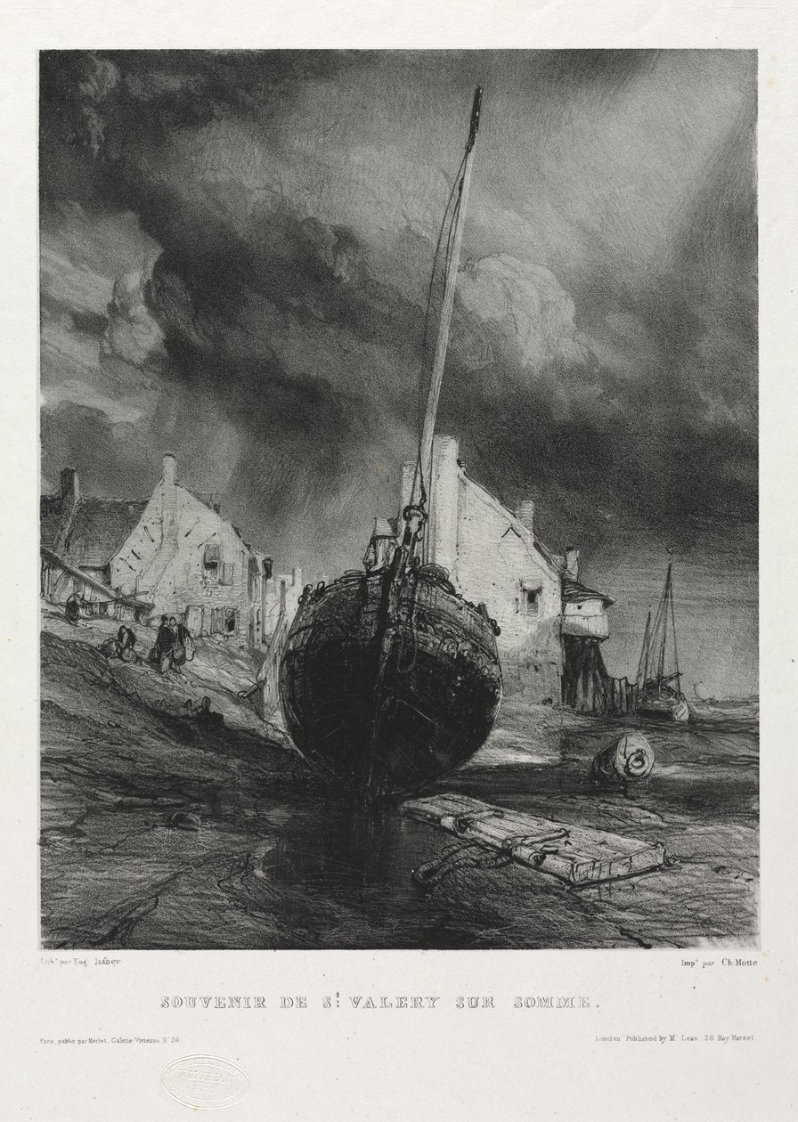 Seks marinesoldater: Souvenir Saint Valéry-sur-Somme af Eugene Isabey