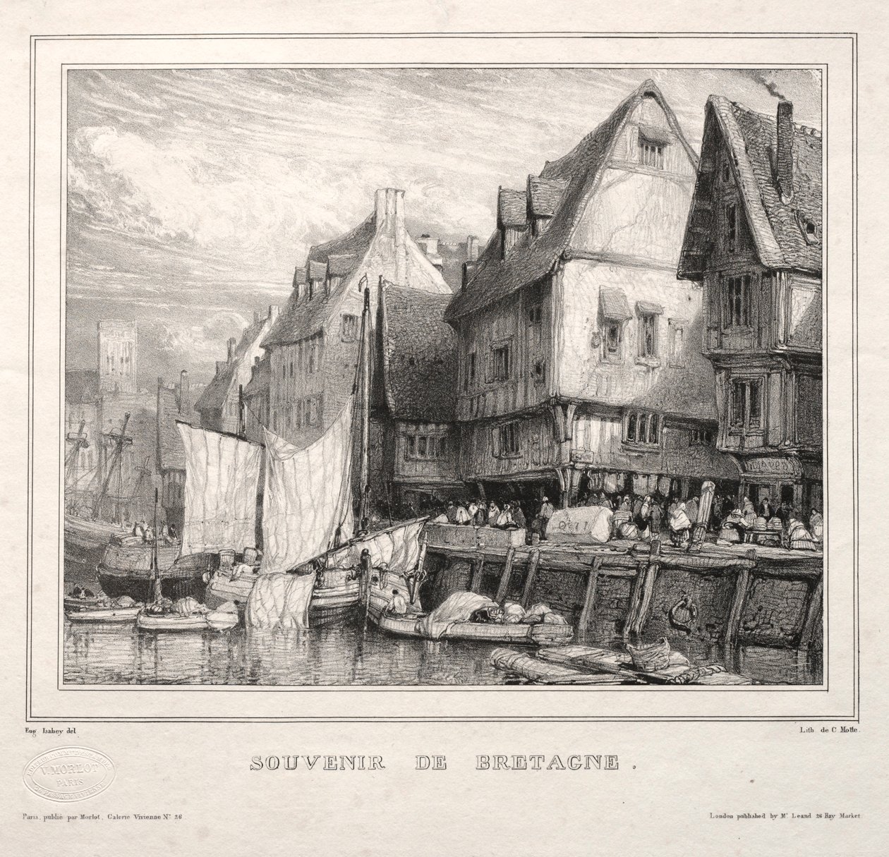 Souvenirs: Souvenir fra Bretagne, 1832. af Eugene Isabey