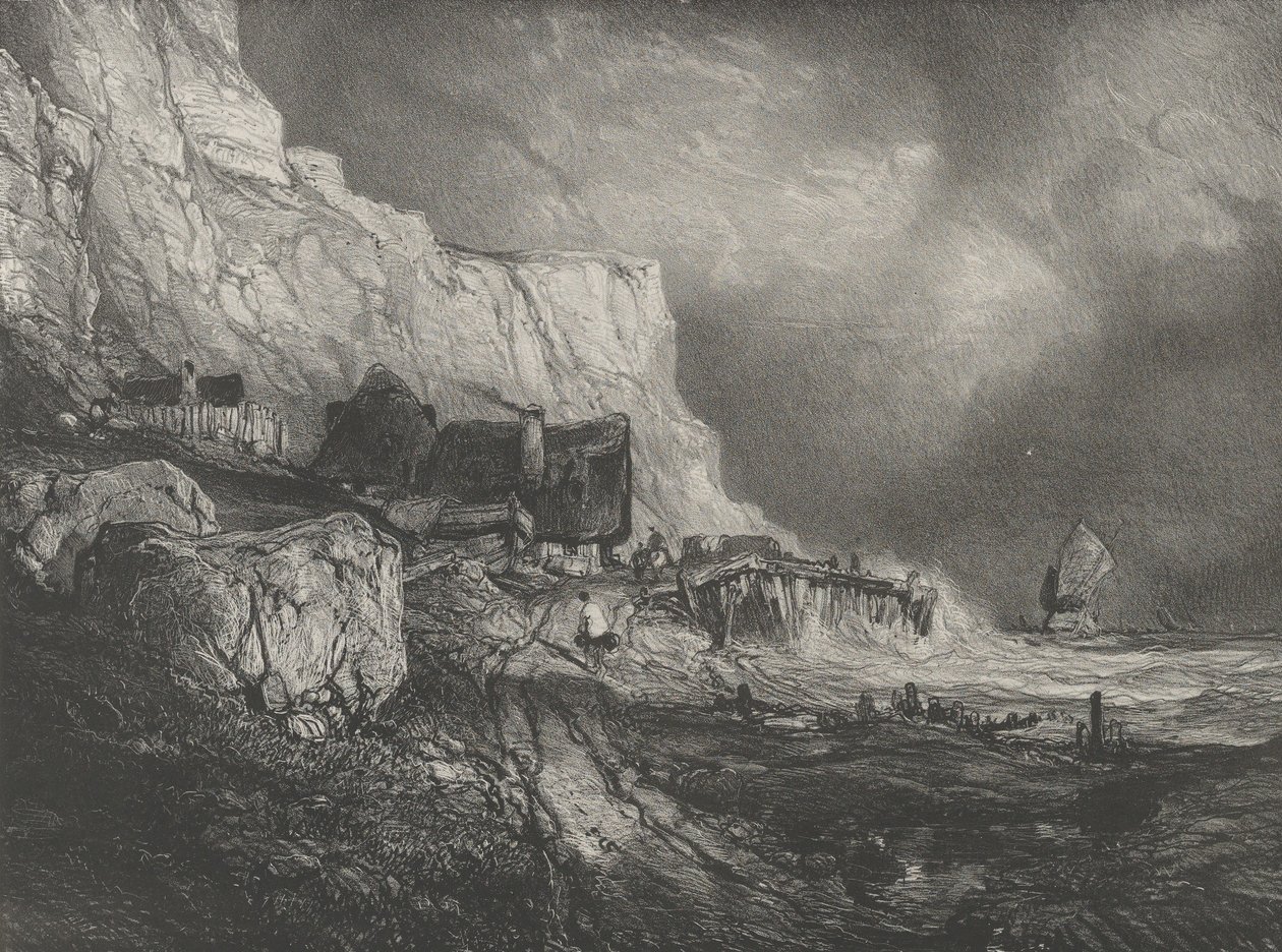 Dieppes omgivelser, 1833. af Eugene Isabey