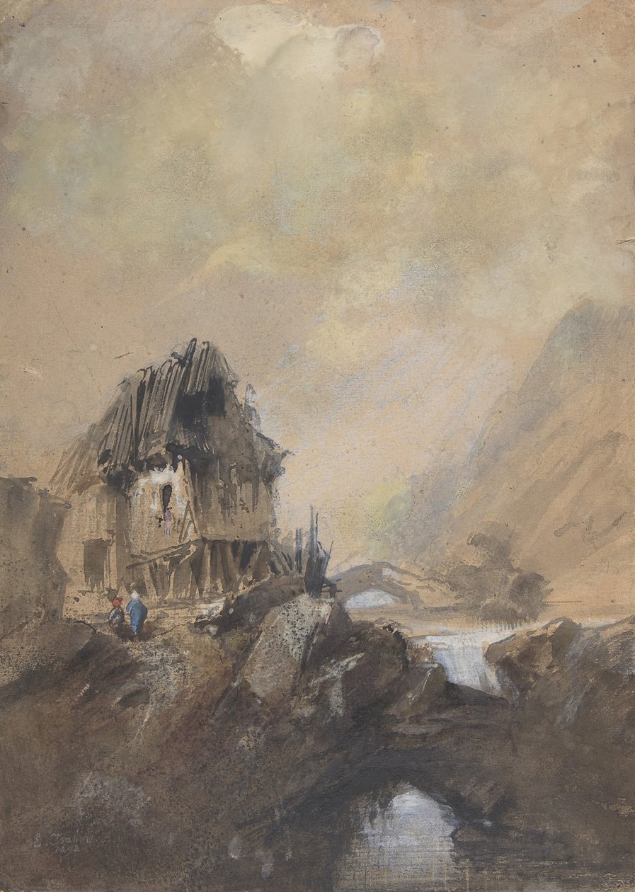 Landsby ved Dieppe, 1843. af Eugene Isabey