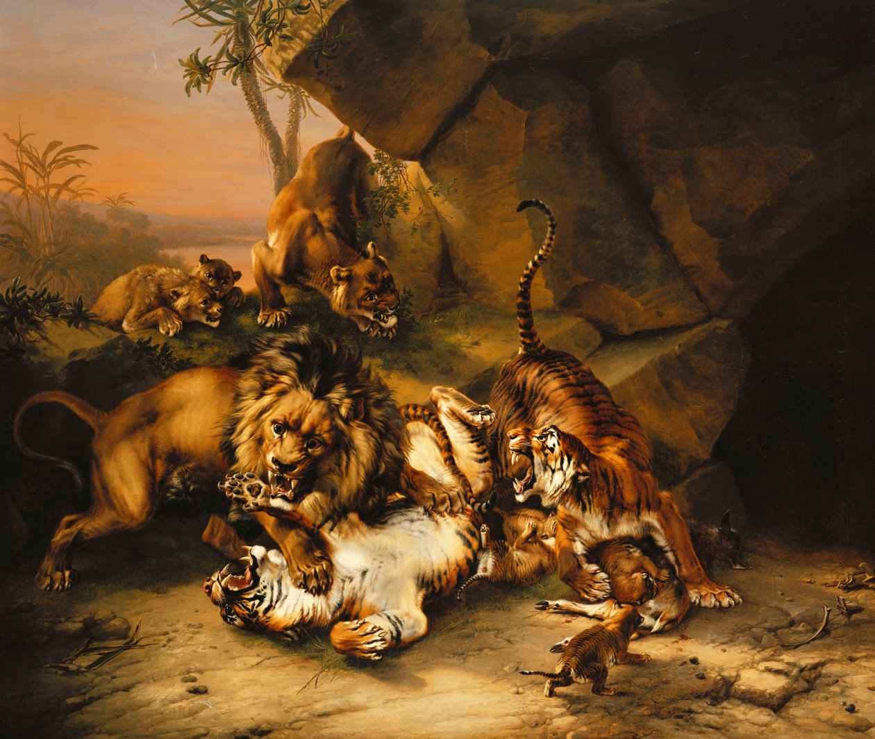 Slaget om Tigre og Løver, af Eugene Joseph Verboeckhoven