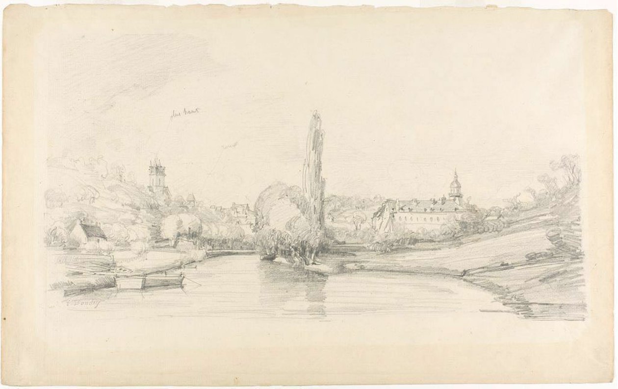 Kanalscene nær Bruxelles af Eugene Louis Boudin