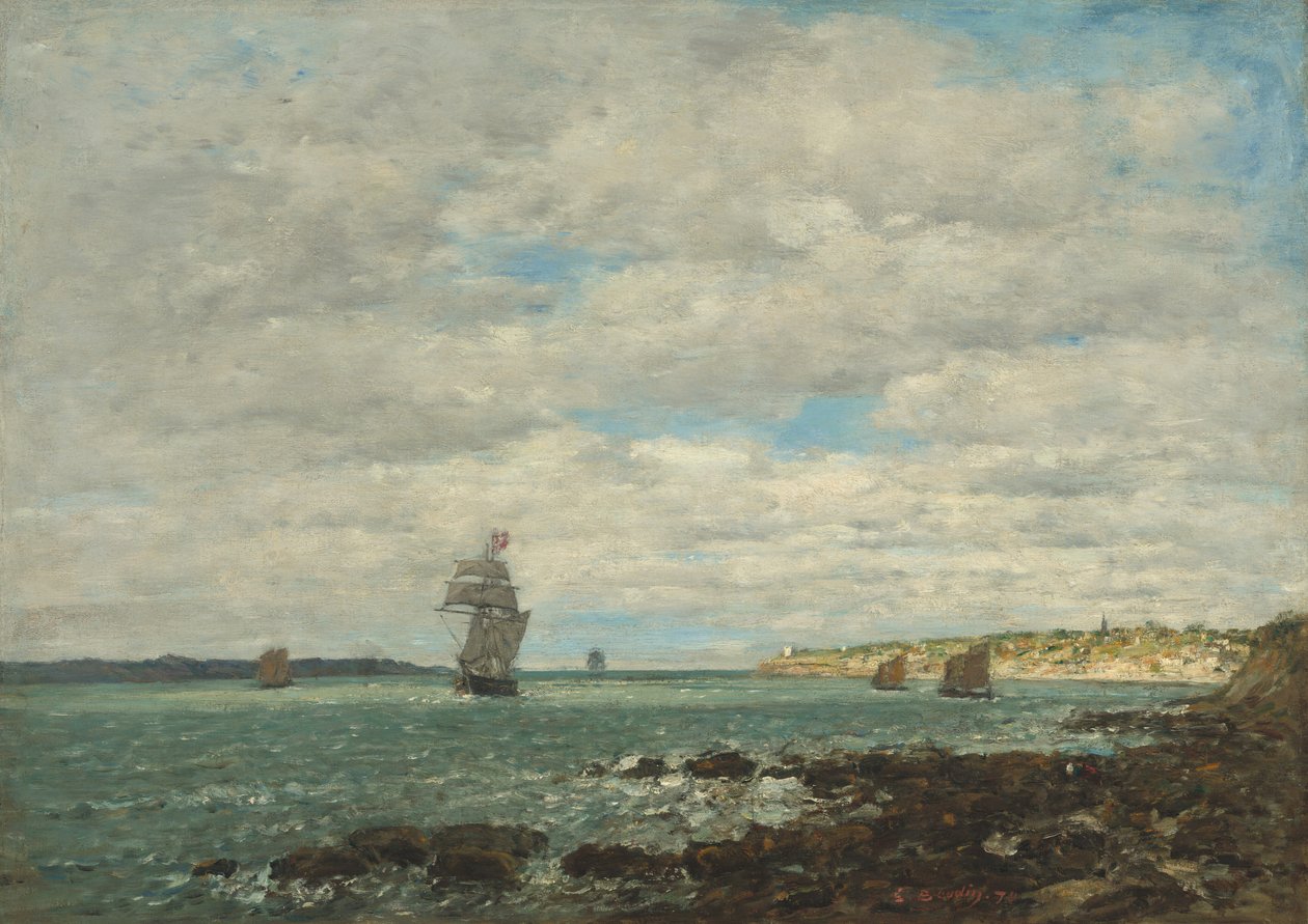 Bretagnes kyst, 1870. af Eugene Louis Boudin