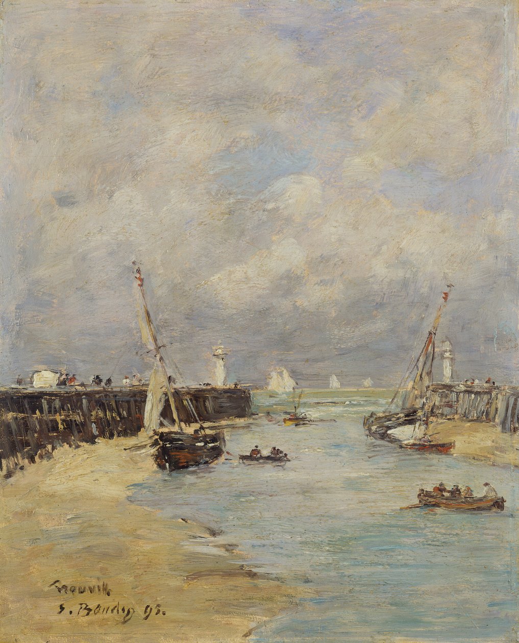 Lavvande ved Trouville, 1895 af Eugene Louis Boudin