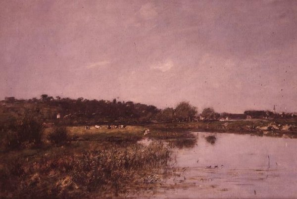På bredden af Touques af Eugene Louis Boudin