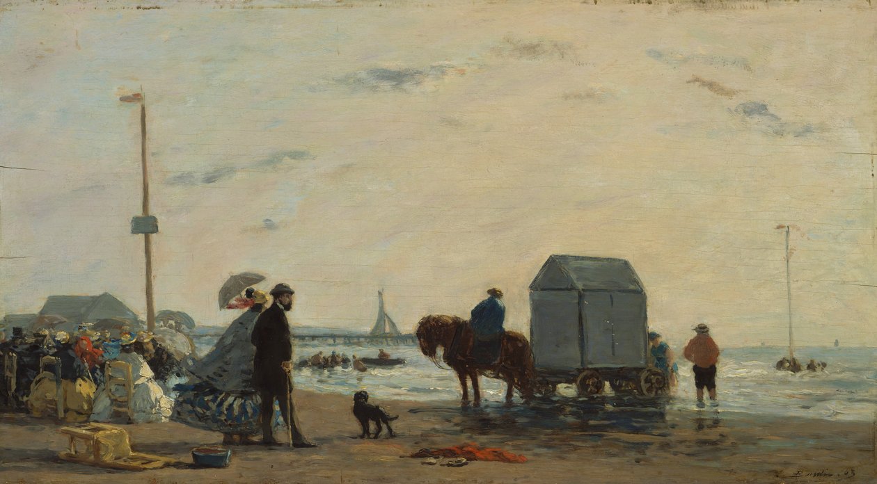 På stranden i Trouville, 1863. af Eugene Louis Boudin