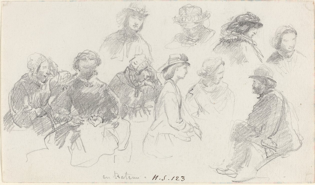 Passagerer om bord, slutningen af det 19. århundrede. af Eugene Louis Boudin