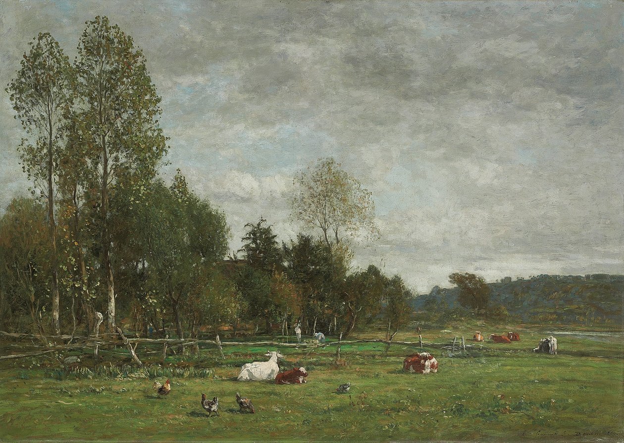 Græsgang nær Honfleur, 1864 af Eugene Louis Boudin