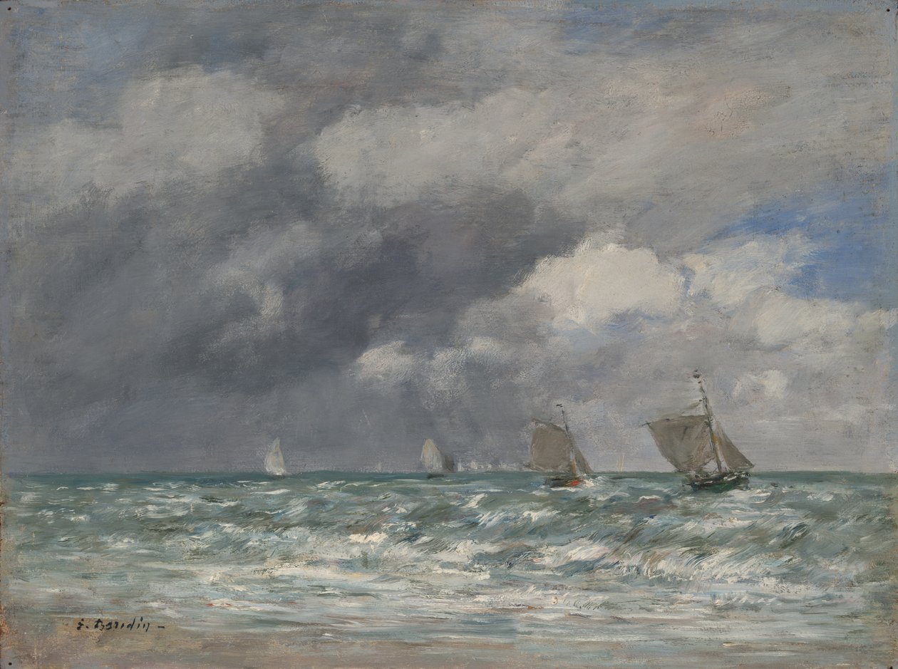 Sejlbåde nær Trouville, ca. 1885-90 af Eugene Louis Boudin