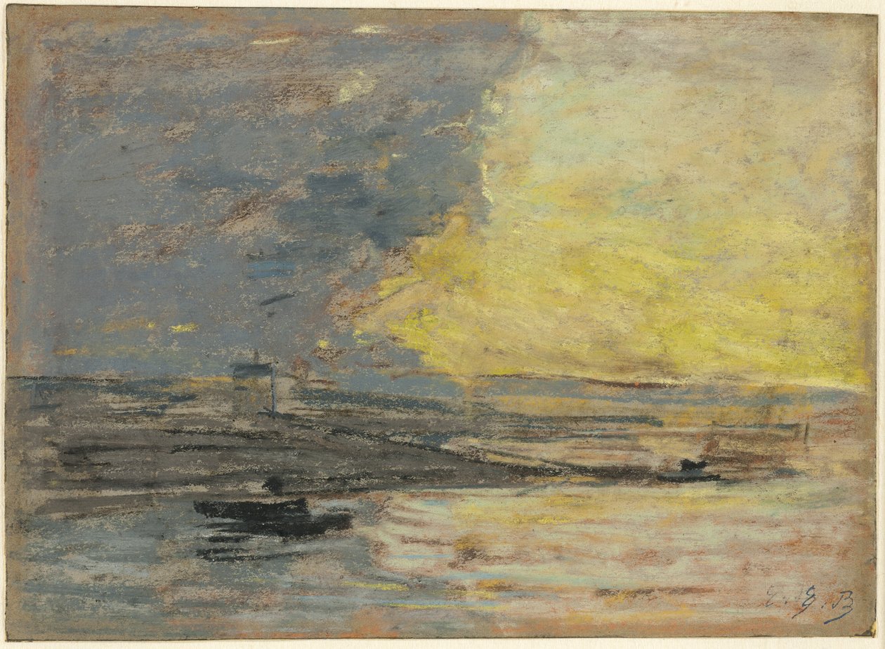 Ved havet, Havn i Honfleur af Eugene Louis Boudin