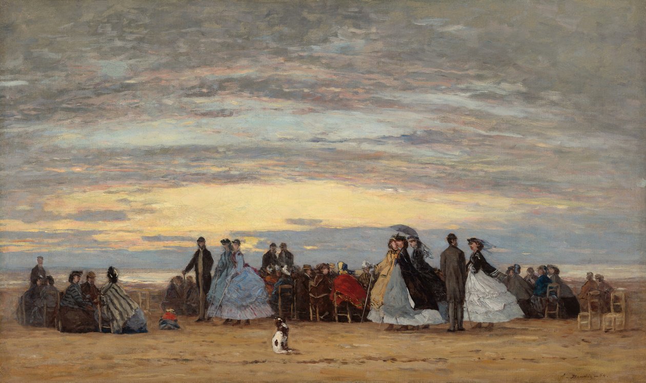 Stranden ved Villerville, 1864. af Eugene Louis Boudin
