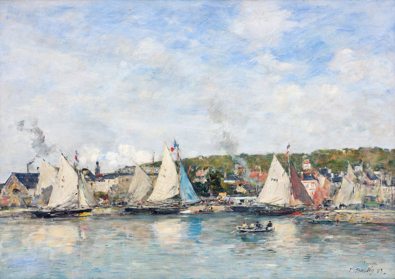 Havnen i Trouville, 1893. af Eugene Louis Boudin