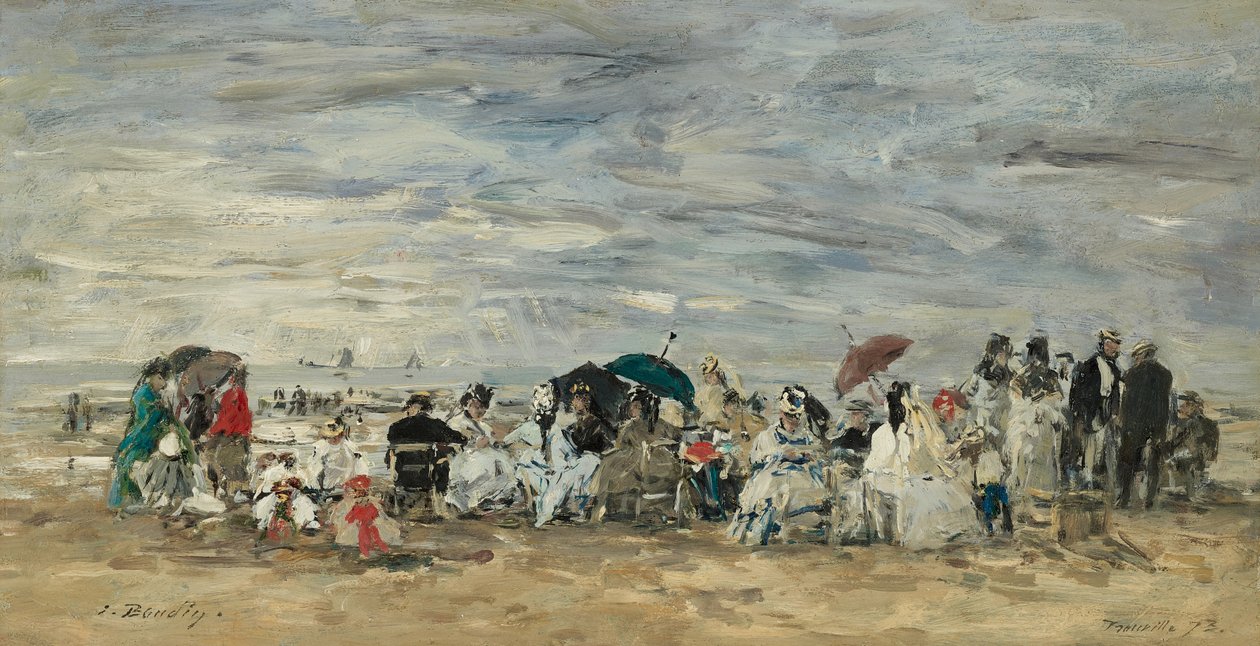 Trouville, Strandscene af Eugene Louis Boudin