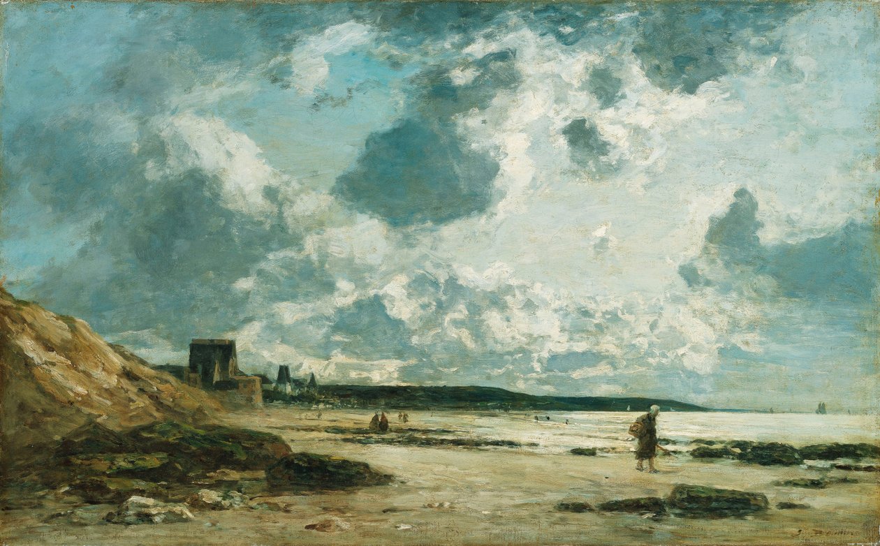 Trouville, de sorte klipper, ca. 1860-1865 af Eugene Louis Boudin