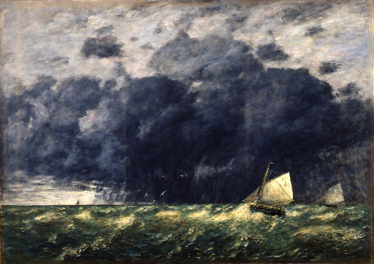 En Squall, 1886. af Eugene Louis Boudin