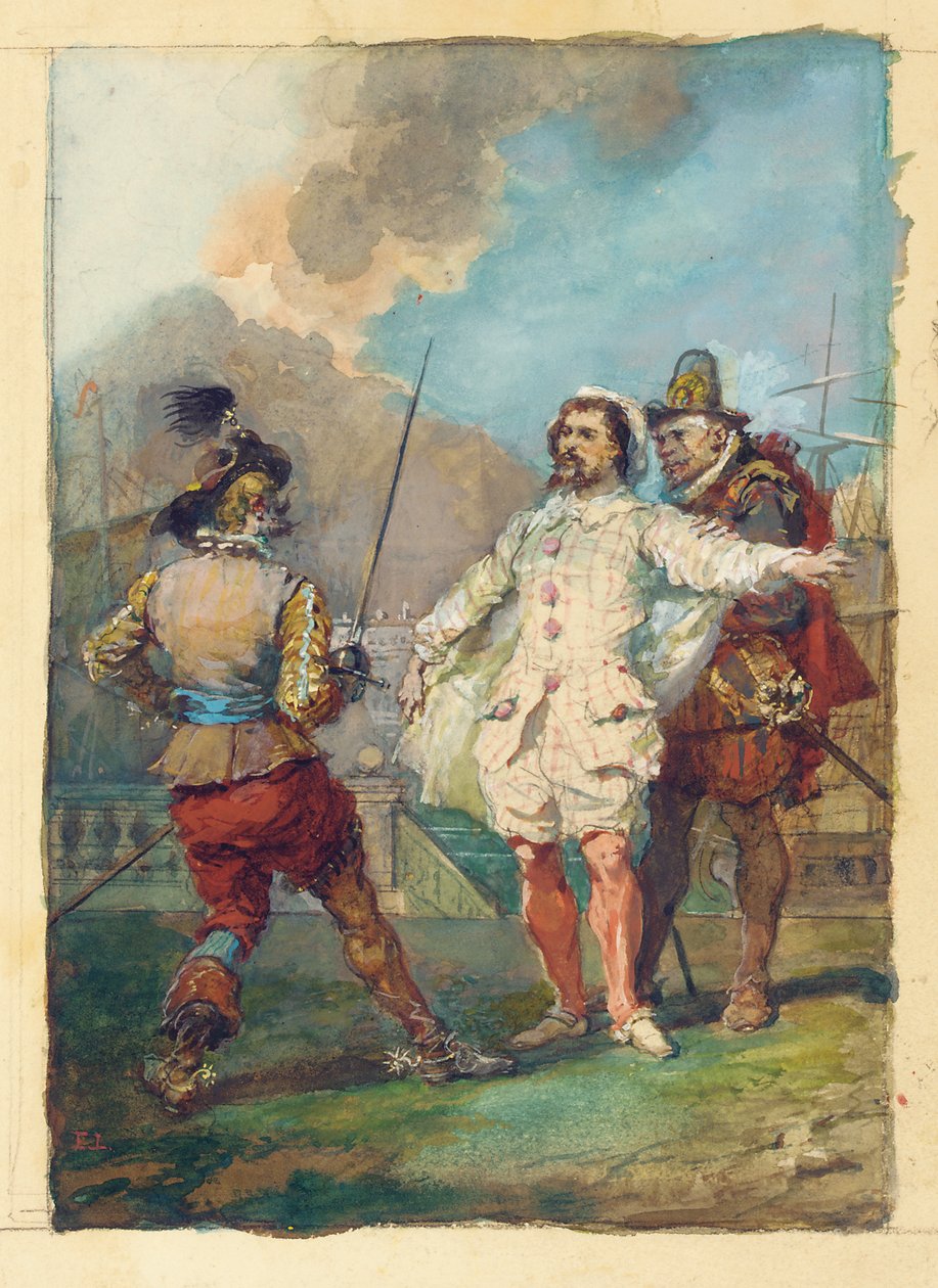 "The Tricky of Scapin", efter Moliere af Eugene Louis Lami