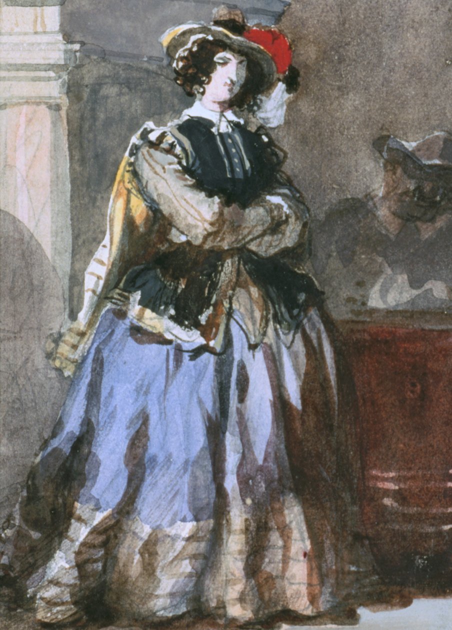 Portræt af kvinde, 1800-tallet. af Eugene Louis Lami