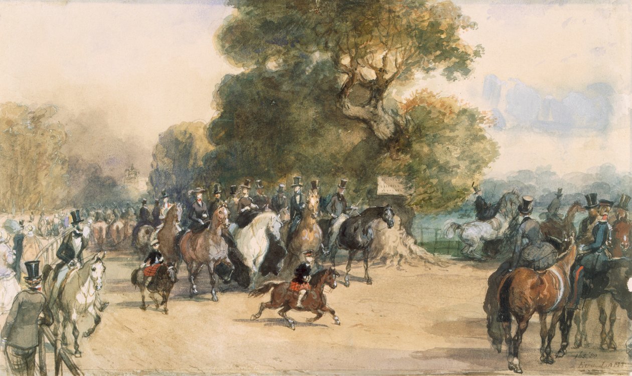 Scene i Hyde Park, c1850