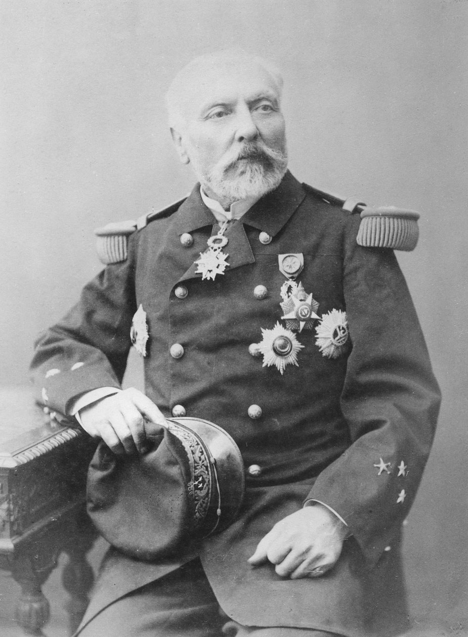 Portræt af Hyacinthe Laurent Théophile Aube af Eugene Pirou