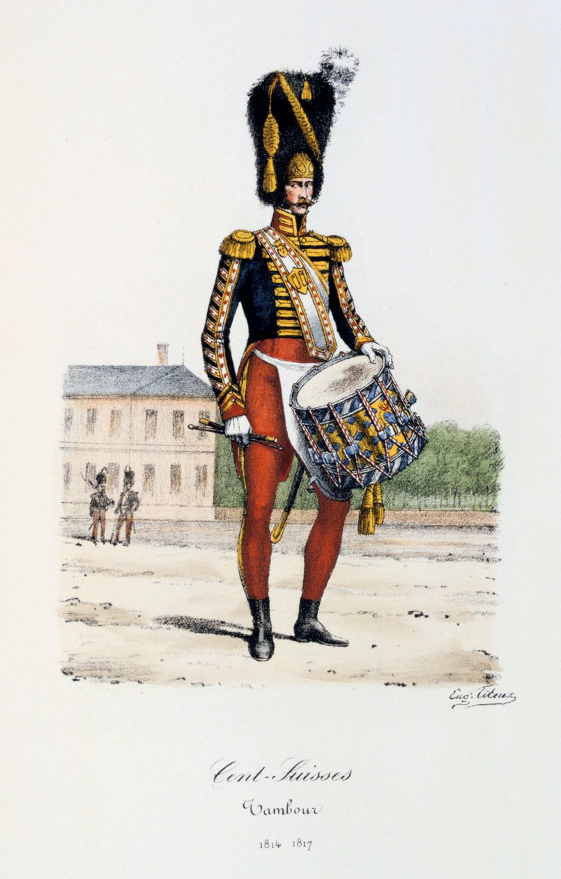 Schweiziske cents, trommeslager, 1814-17 af Eugene Titeux