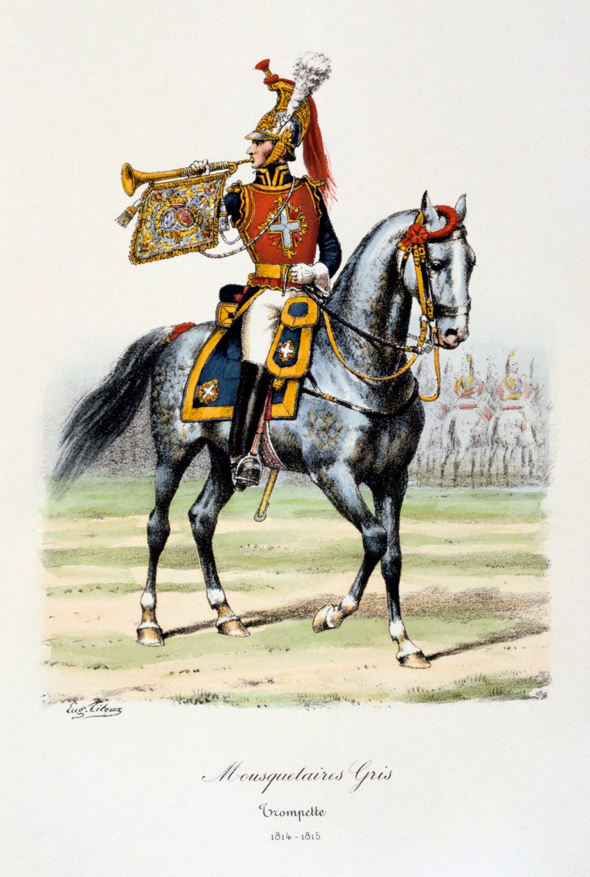 Grå musketerer, trompetist, 1814-15 af Eugene Titeux