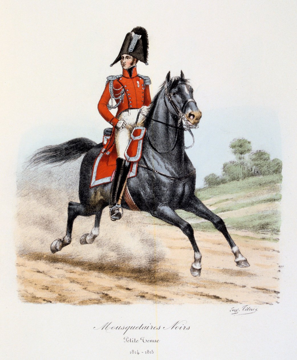 Sorte musketerer, afklædte, 1814-15 af Eugene Titeux