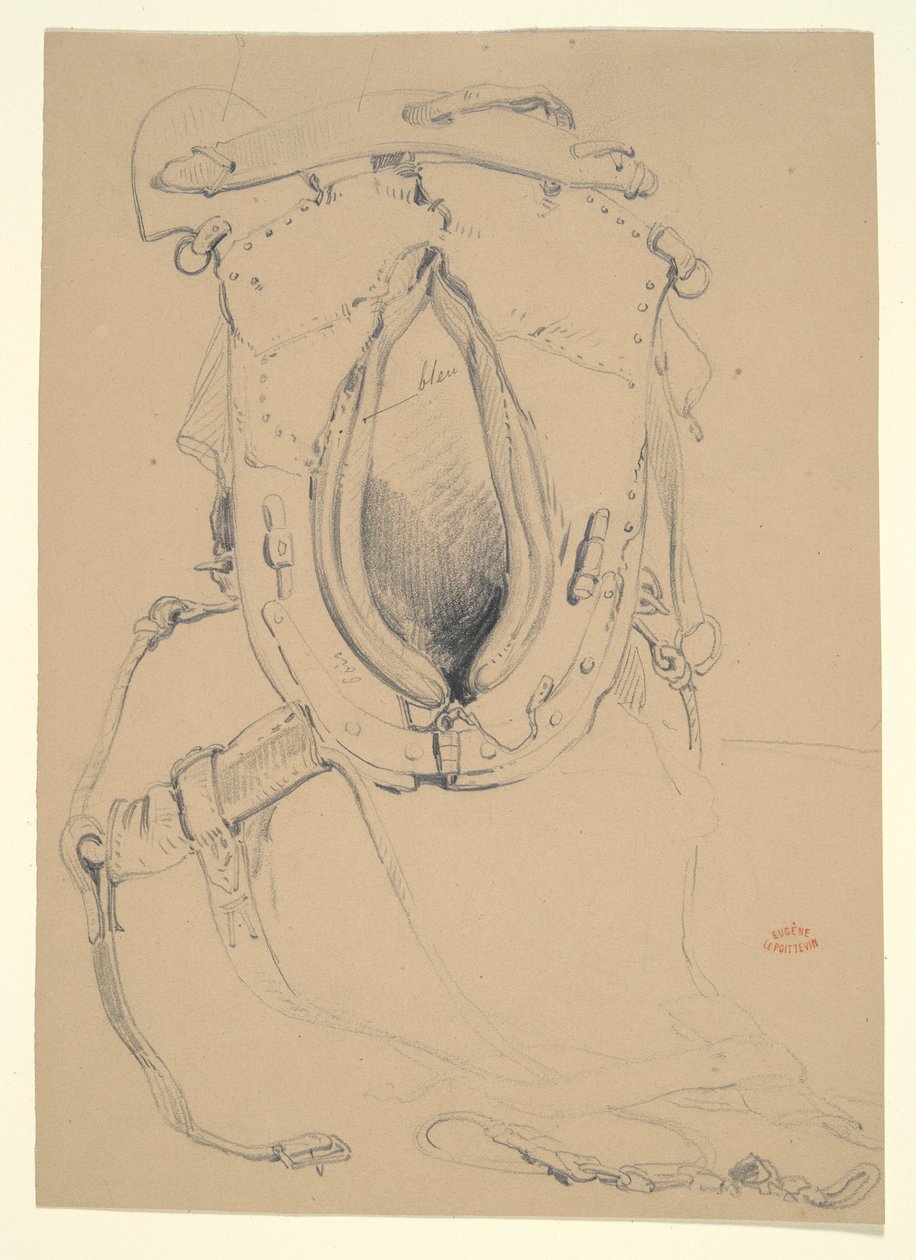 Studie af en hest af Eugene le Poittevin