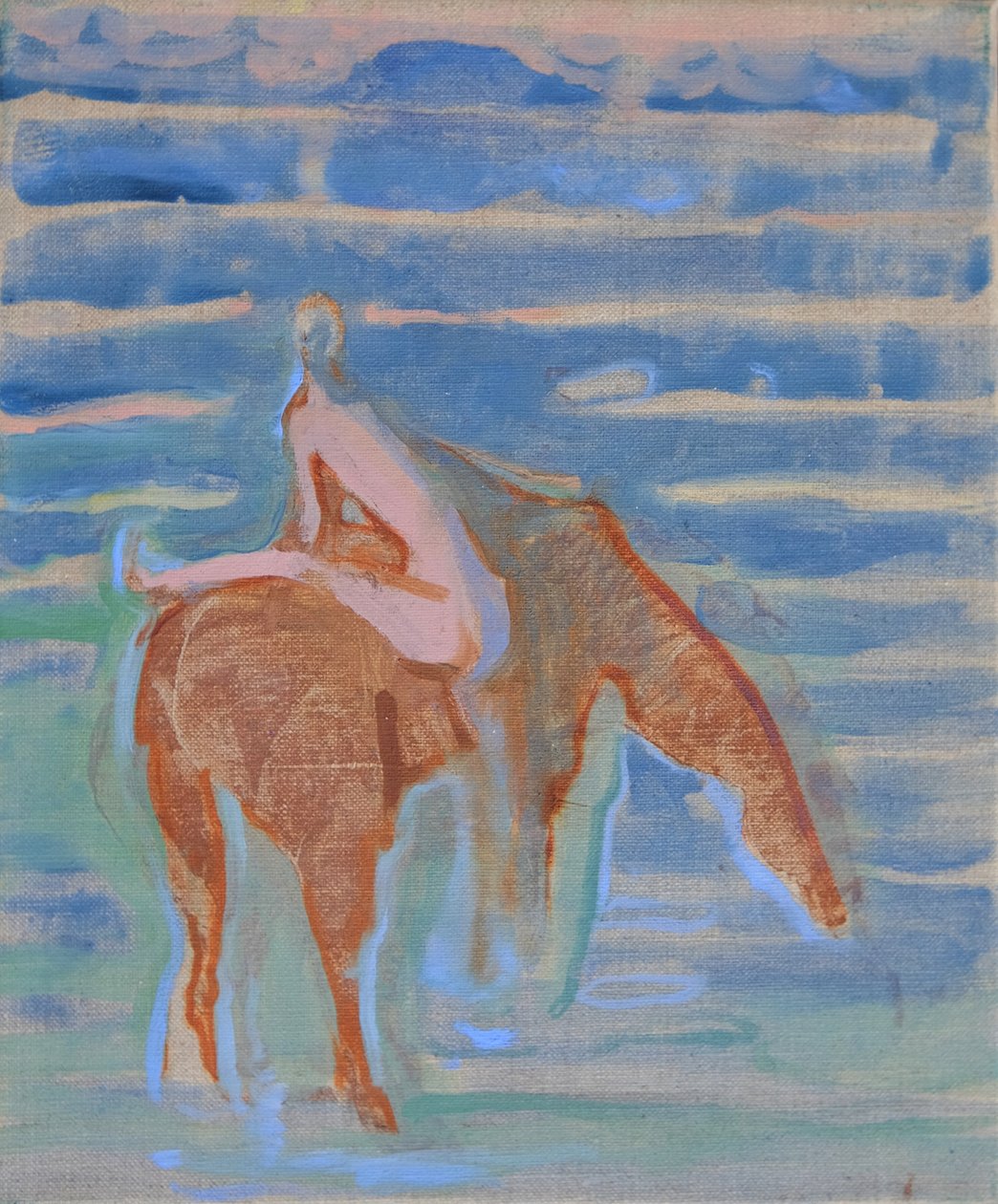 Morning Swim, 2022 (linned, pigmenter) af Eugenie Vronskaya