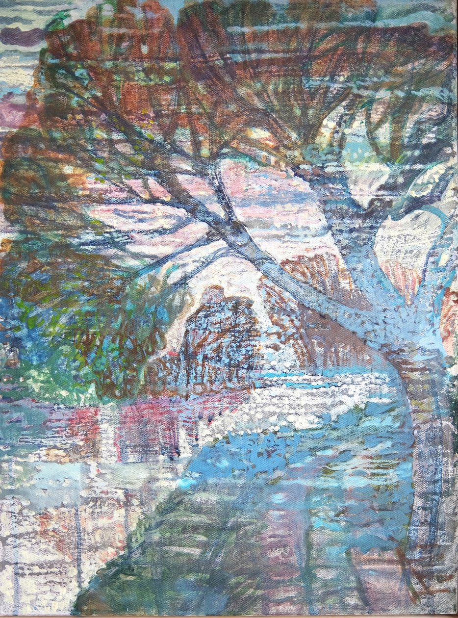 The Greeting Tree, 2022 (pigmenter, olie, lærred) af Eugenie Vronskaya