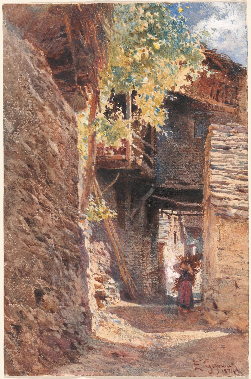 En landsbygade i det nordlige Italien af Eugenio Gignous