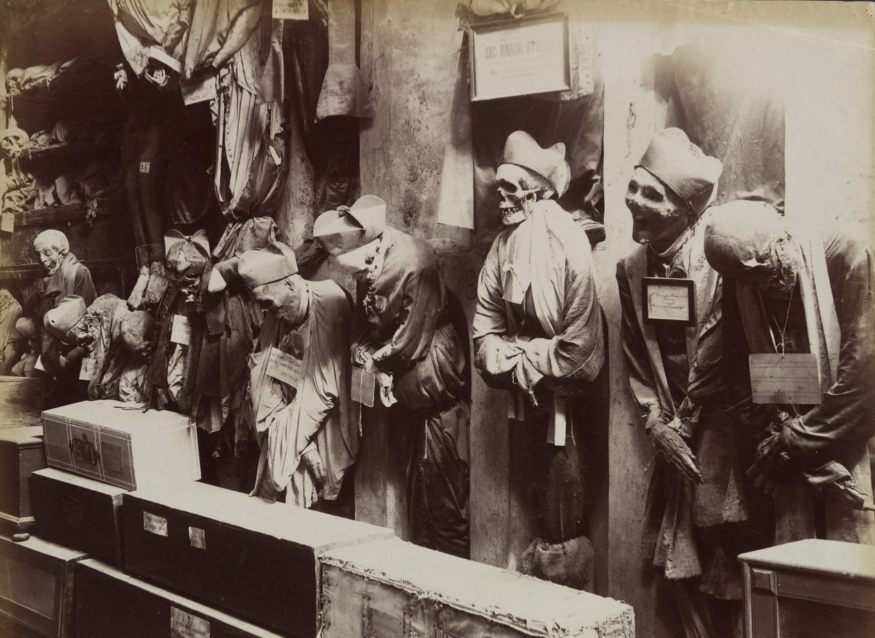 Katakomberne, Kapucinerklosteret, Palermo, ca. 1895. af Eugenio Interguglielmi