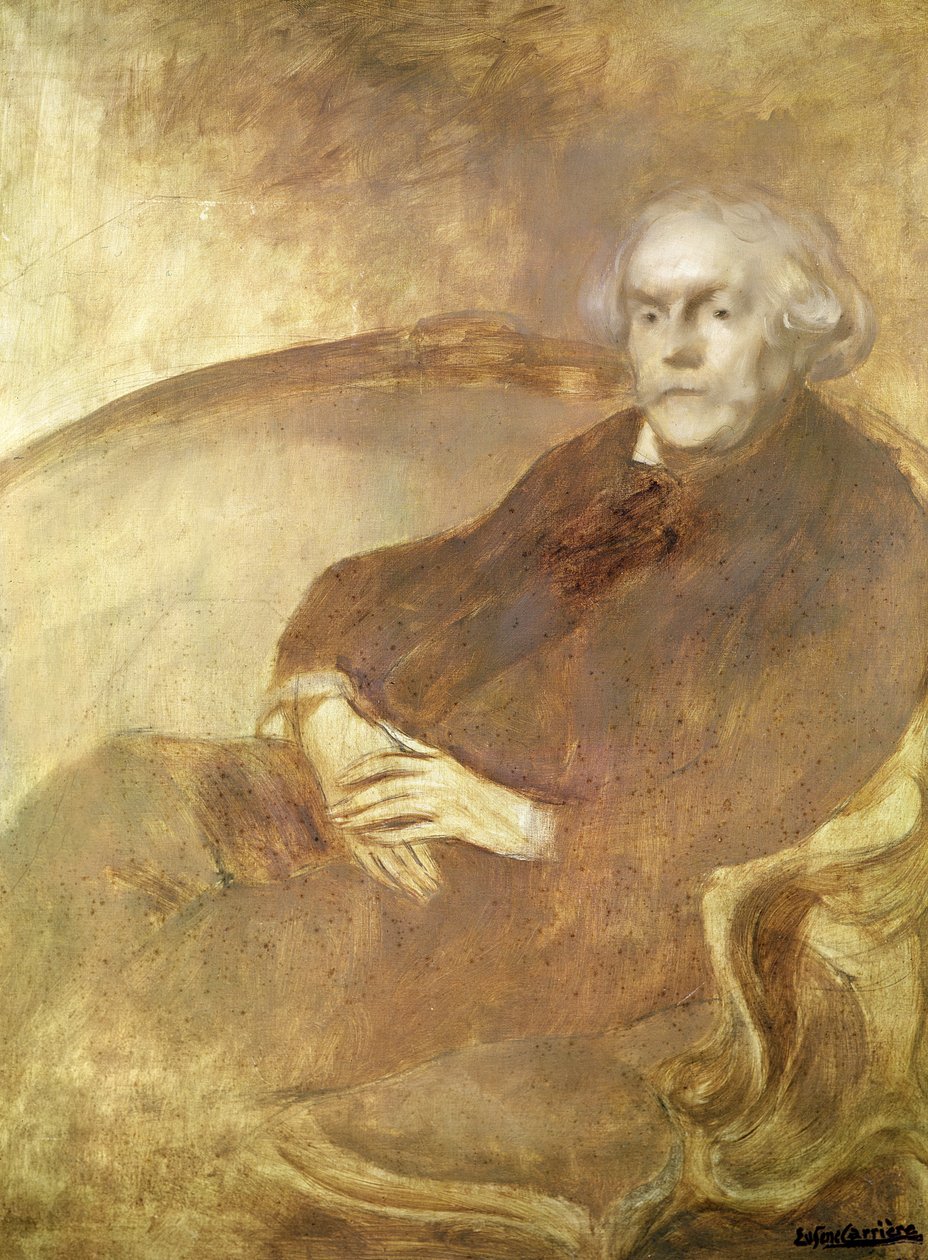 Portræt af Edmond de Goncourt af Eugène Carrière