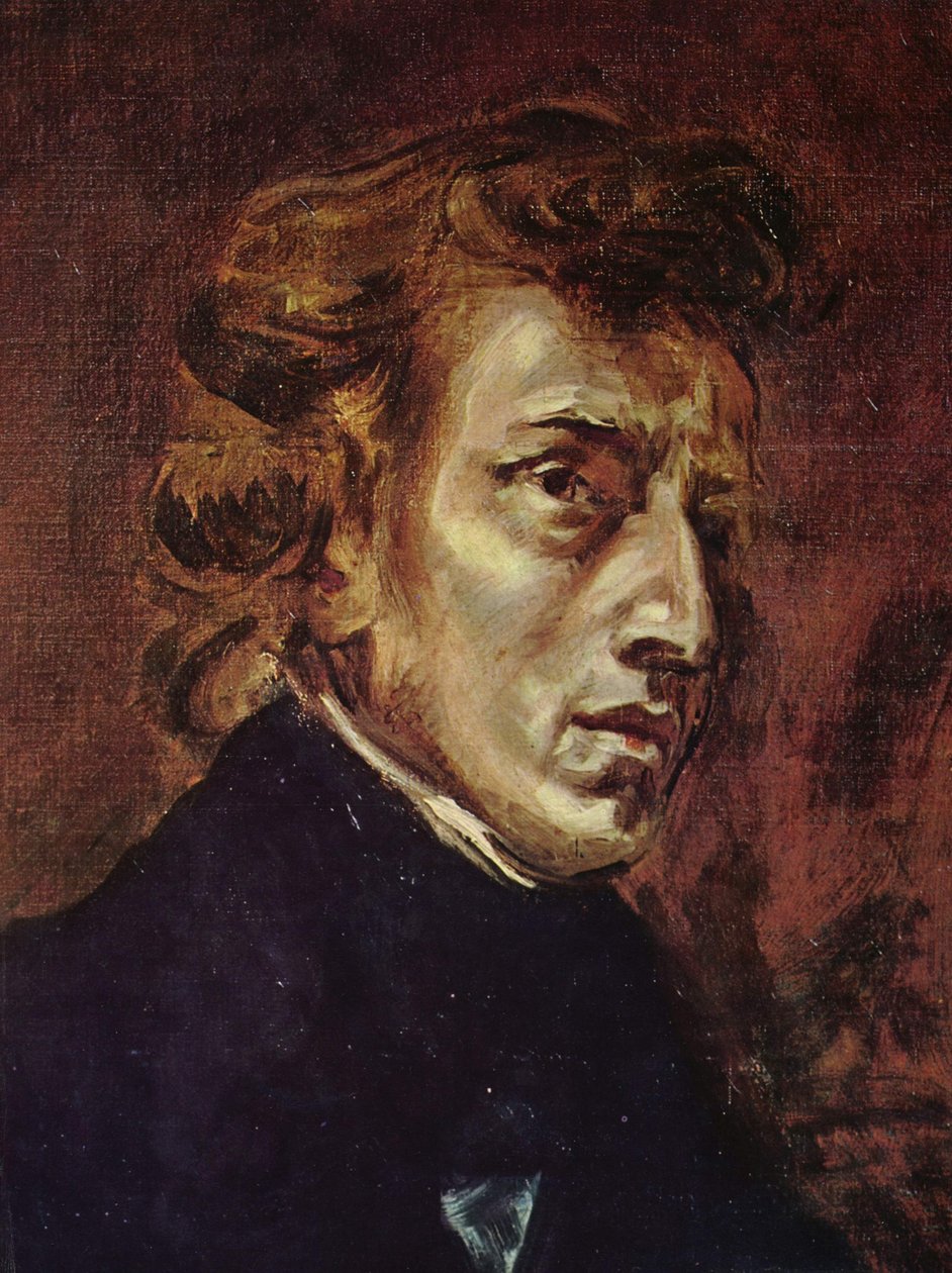Portræt af Frédéric Chopin af Ferdinand Victor Eugene Delacroix
