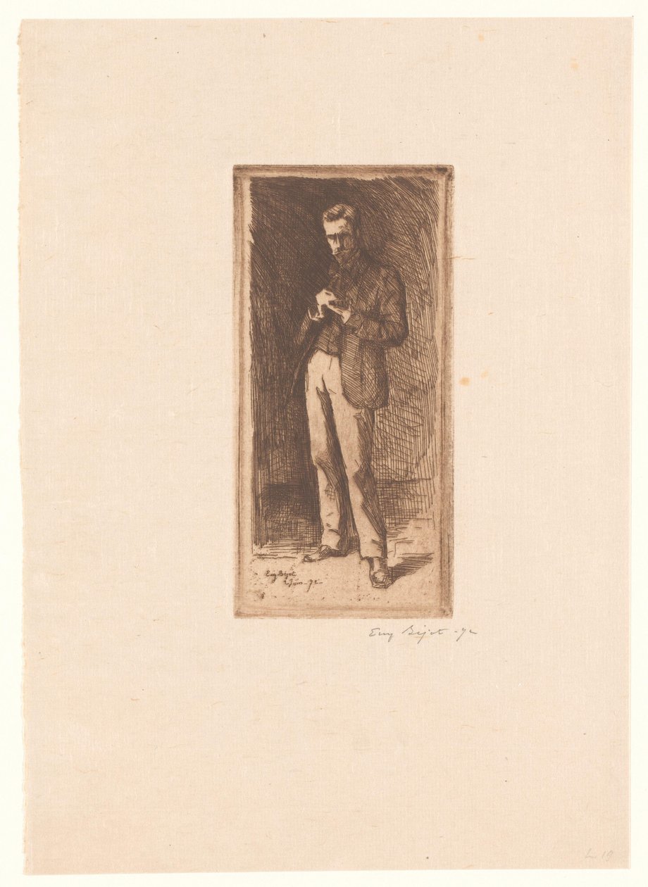 Selvportræt af Eugène Bejot (signed by artist)