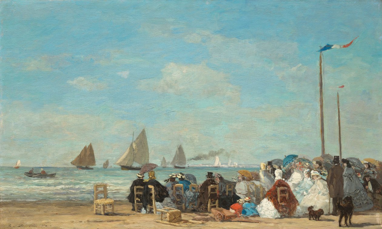 Strandscene ved Trouville af Eugène Boudin