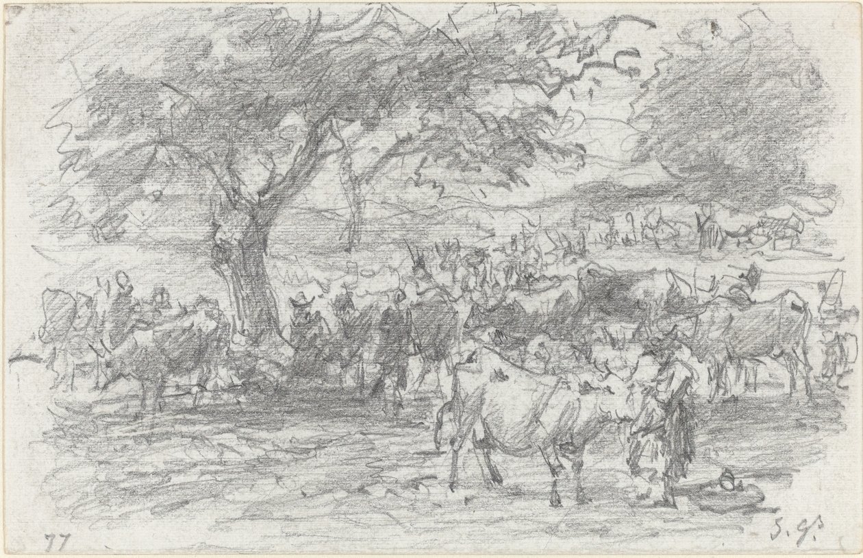 Hyrder og kvæg af Eugène Boudin