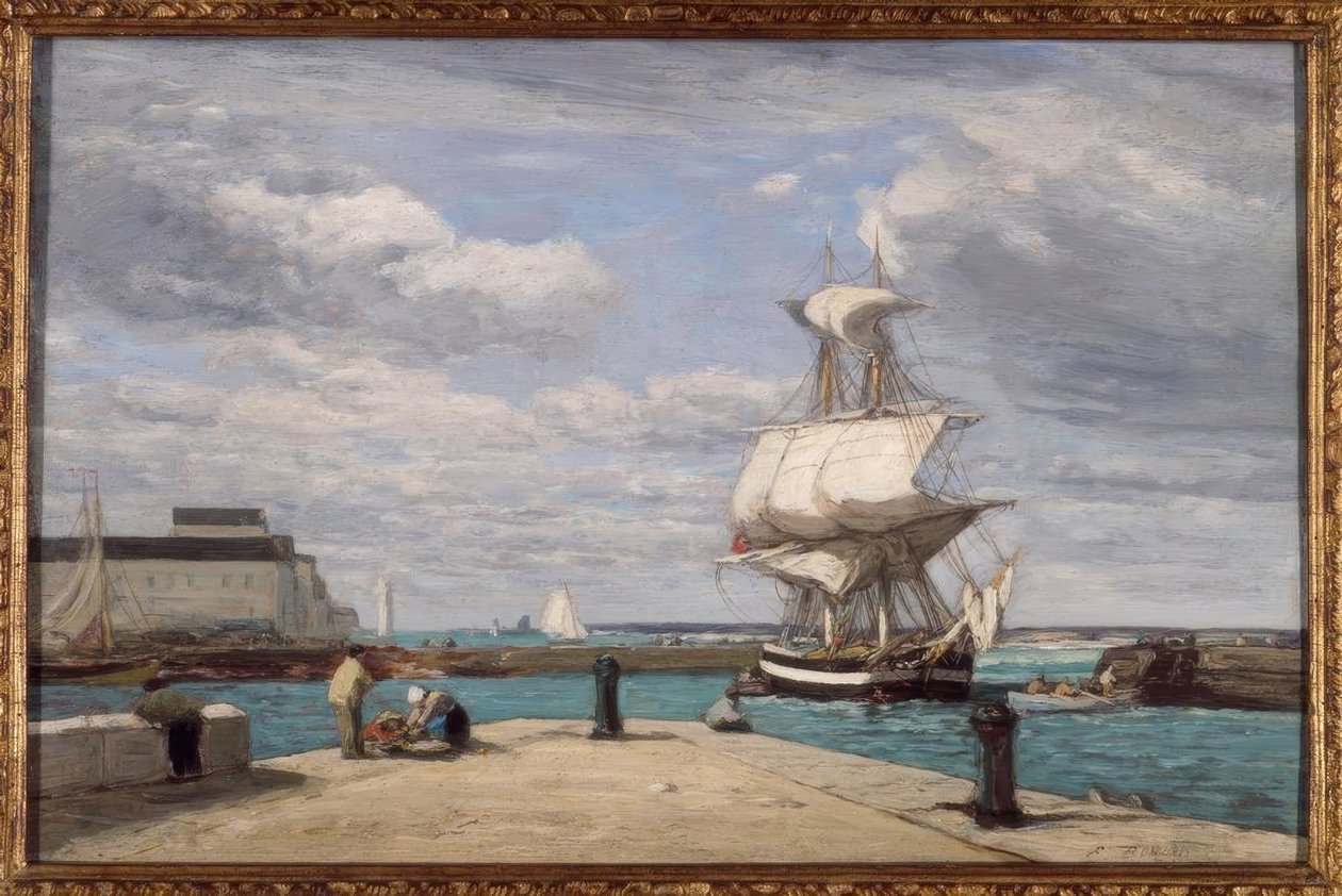 Honfleur, havnen af Eugene Louis Boudin