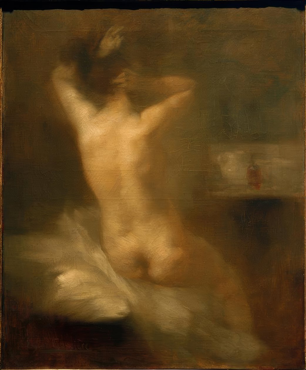 E.Carrière, kvindelig ryglov af Eugène Carrière