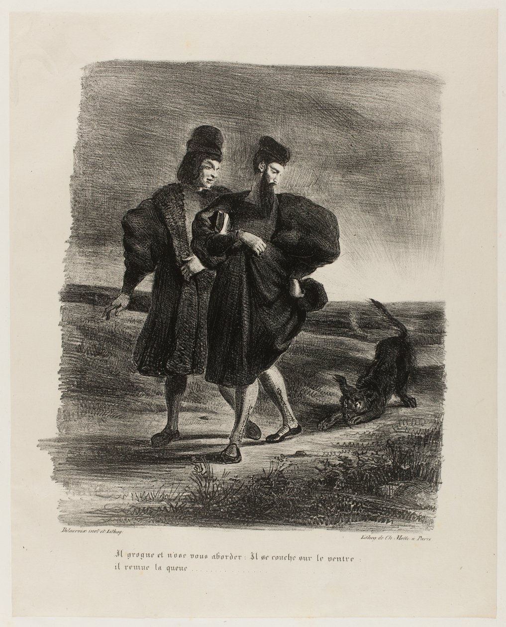 Faust, Mephistopheles og pudlen, fra Faust af Eugène Delacroix