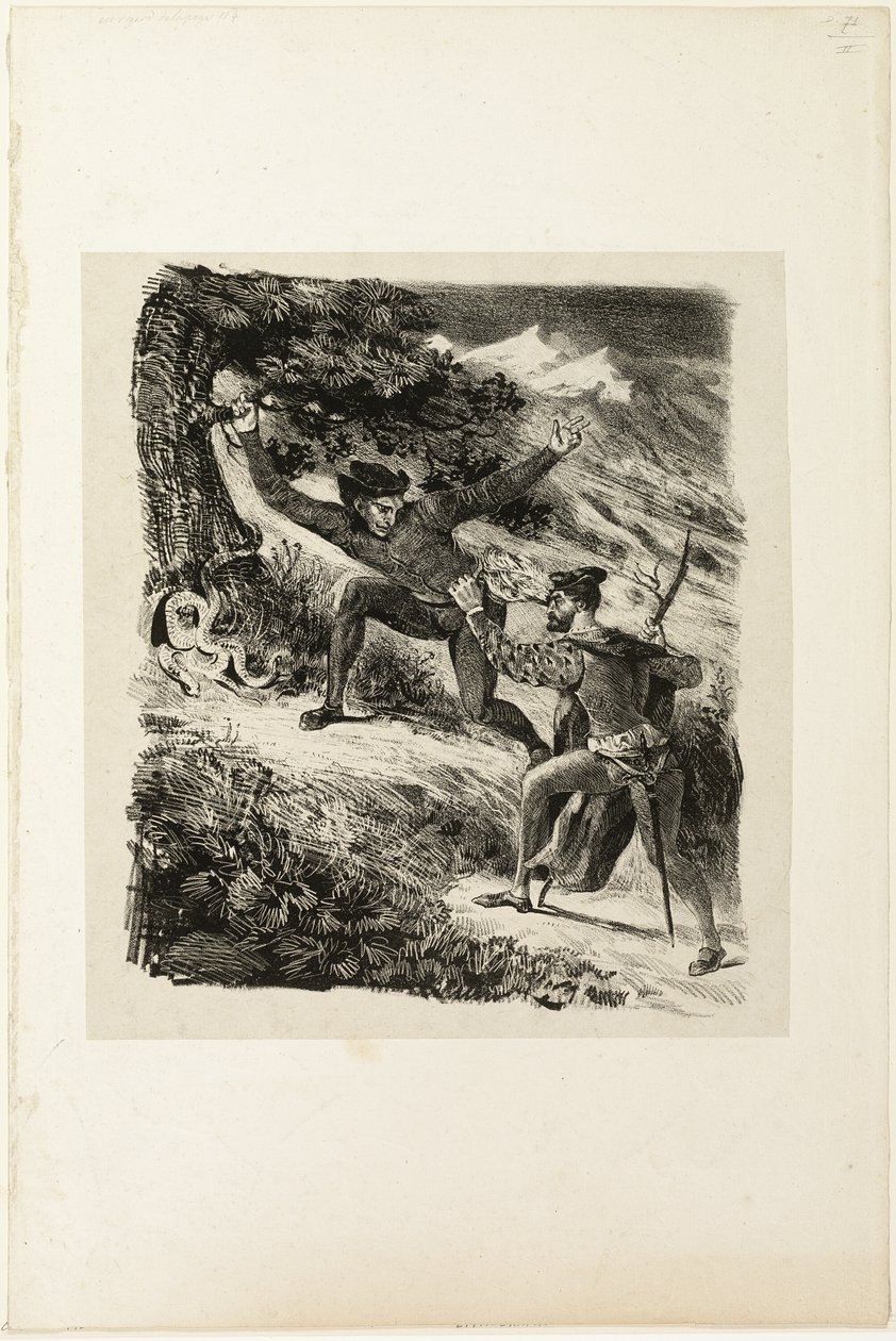 Faust og Mephistopheles i Harzen af Eugène Delacroix