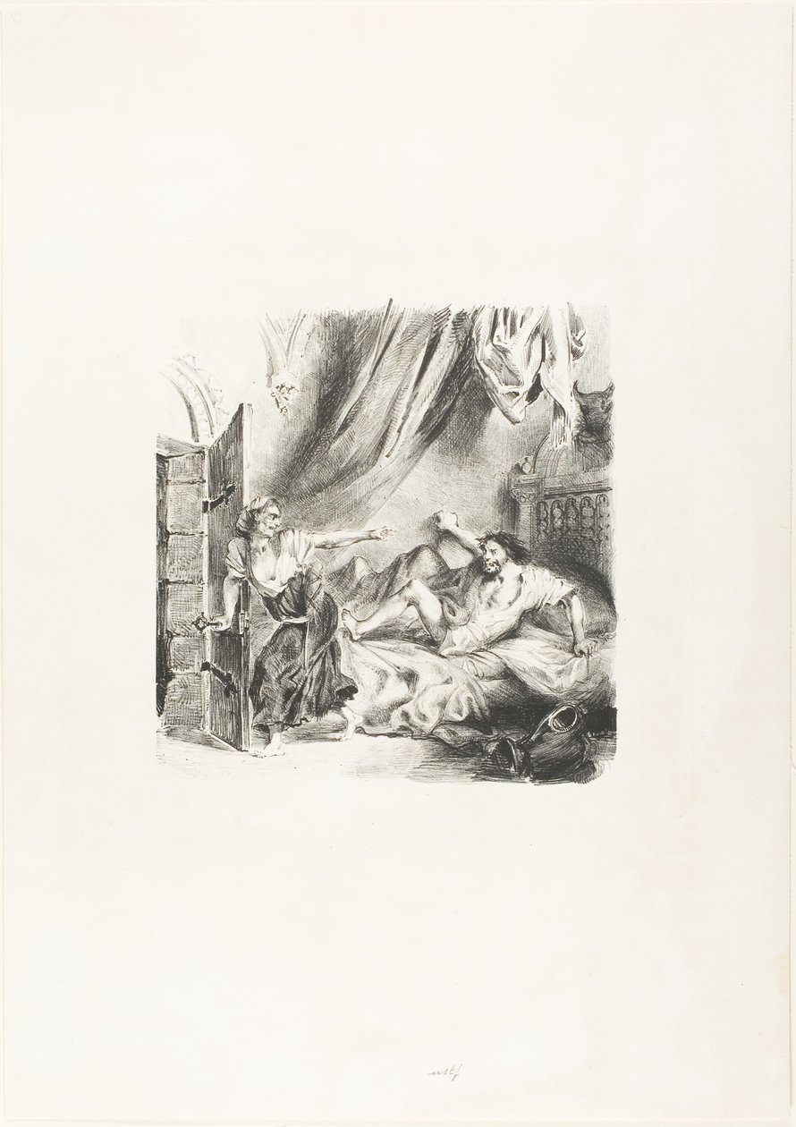 Fronte-boeuf og heksen, fra Ivanhoe af Eugène Delacroix