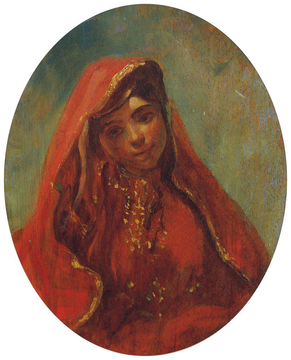 Halvfigur af en marokkansk kvinde af Eugène Delacroix