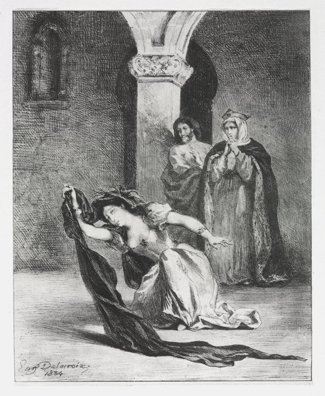 Hamlet: Ophelias sang af Eugène Delacroix