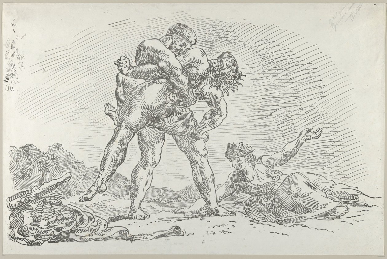 Hercules og Antaeus, 1852., 1852. af Eugène Delacroix